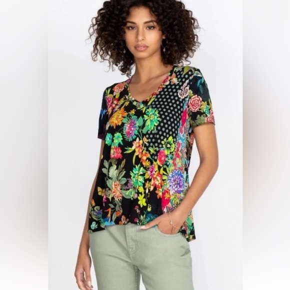 Johnny Was Tops - 🕊️SOLD🕊️ JW Johnny Was Black Dreamer Swing Top Blouse Tunic Sz S Viscose